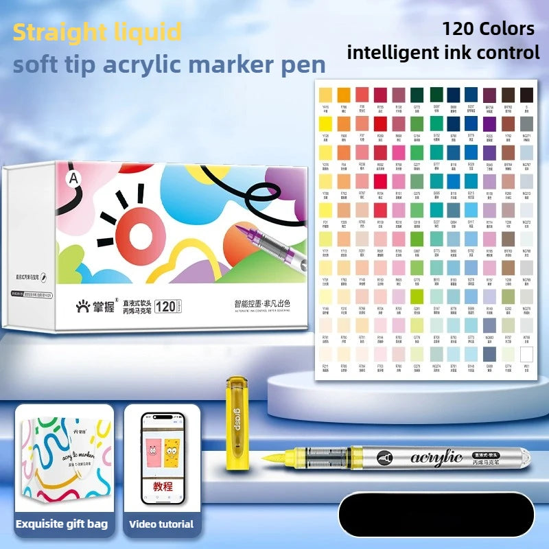 Grasp 120/1 Colors Acrylic Markers Brush Pens Fabric
