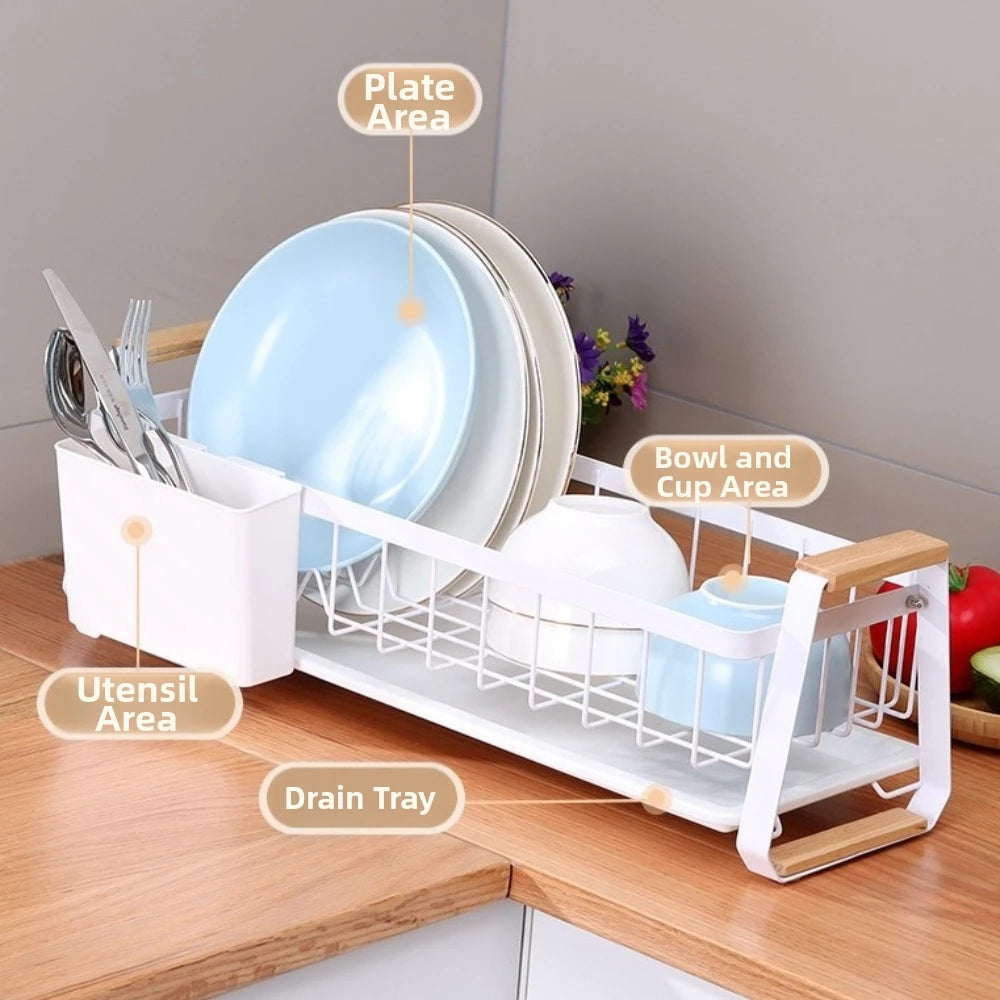 Detachable Dish Rack Large Capacity Metal Frame Dish