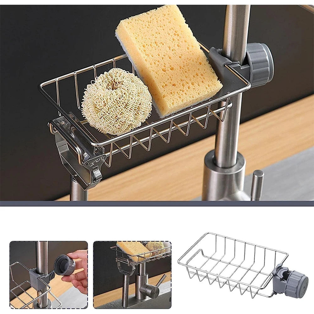 Sink Drain Rack Sponge Storage Flexible Faucet Holder