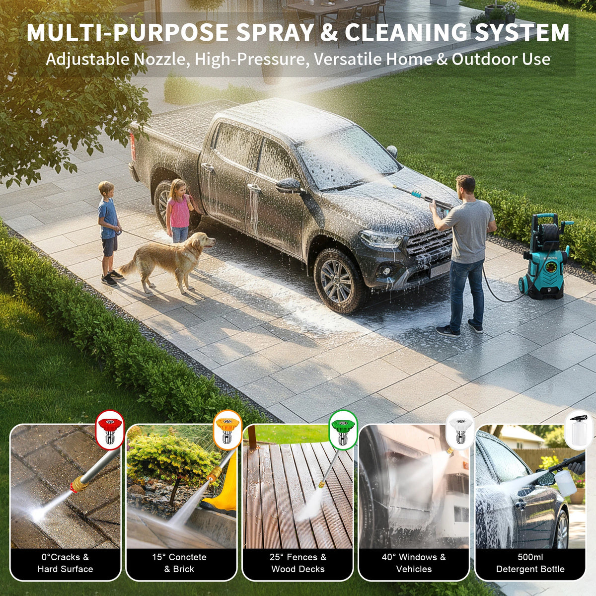 2026new Pressure Power Washer 5000psi Adjustable Touch Screen