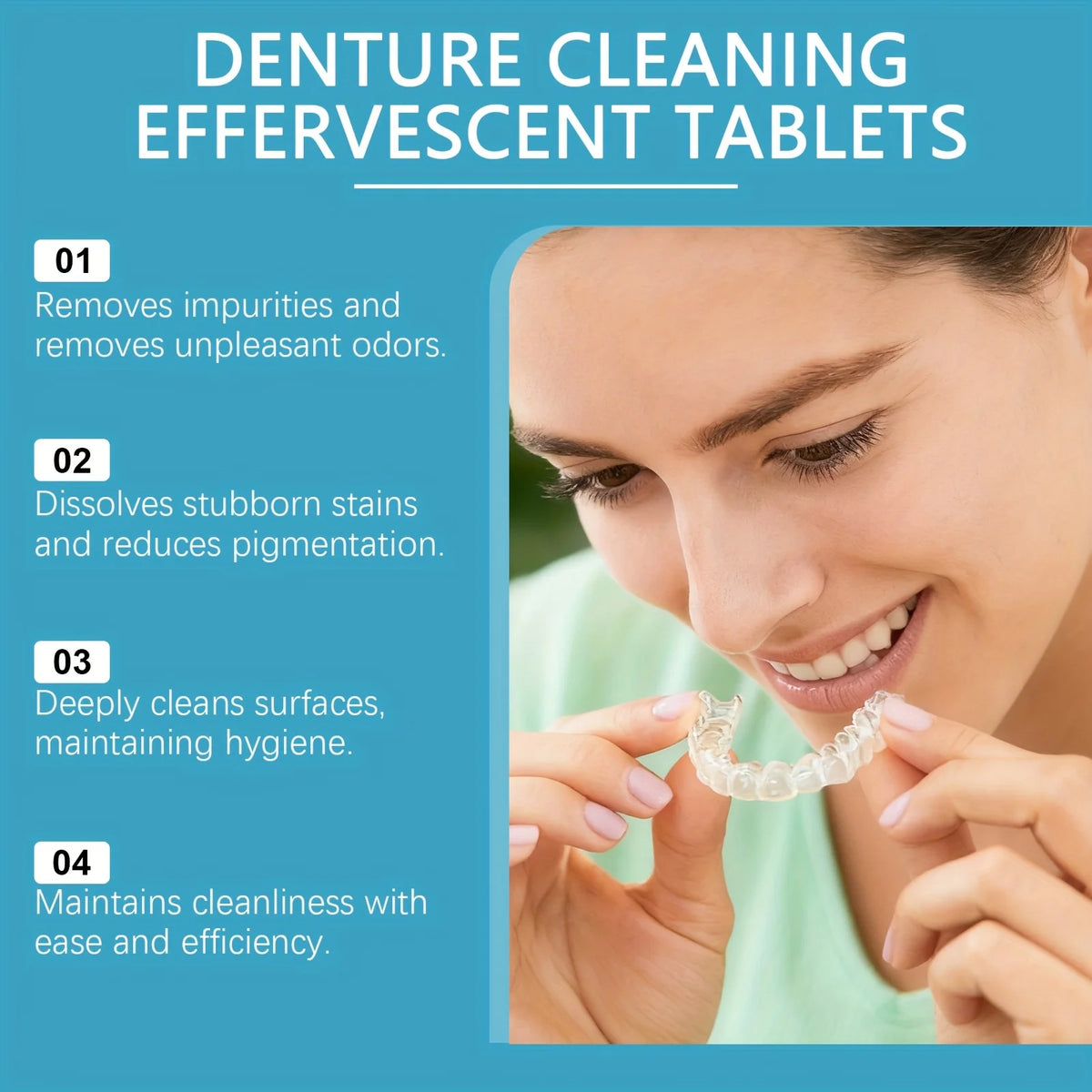 12 Pieces Cleaning Tablets Kit Effervescent Soak Case