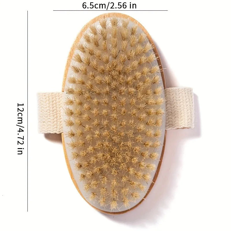 Natural Bristle Body Spa Brush Wet Dry Skin
