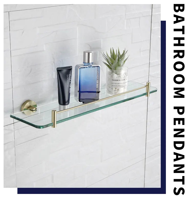 Brushed Gold Bathroom Towel Rack Toilet Brush Roll