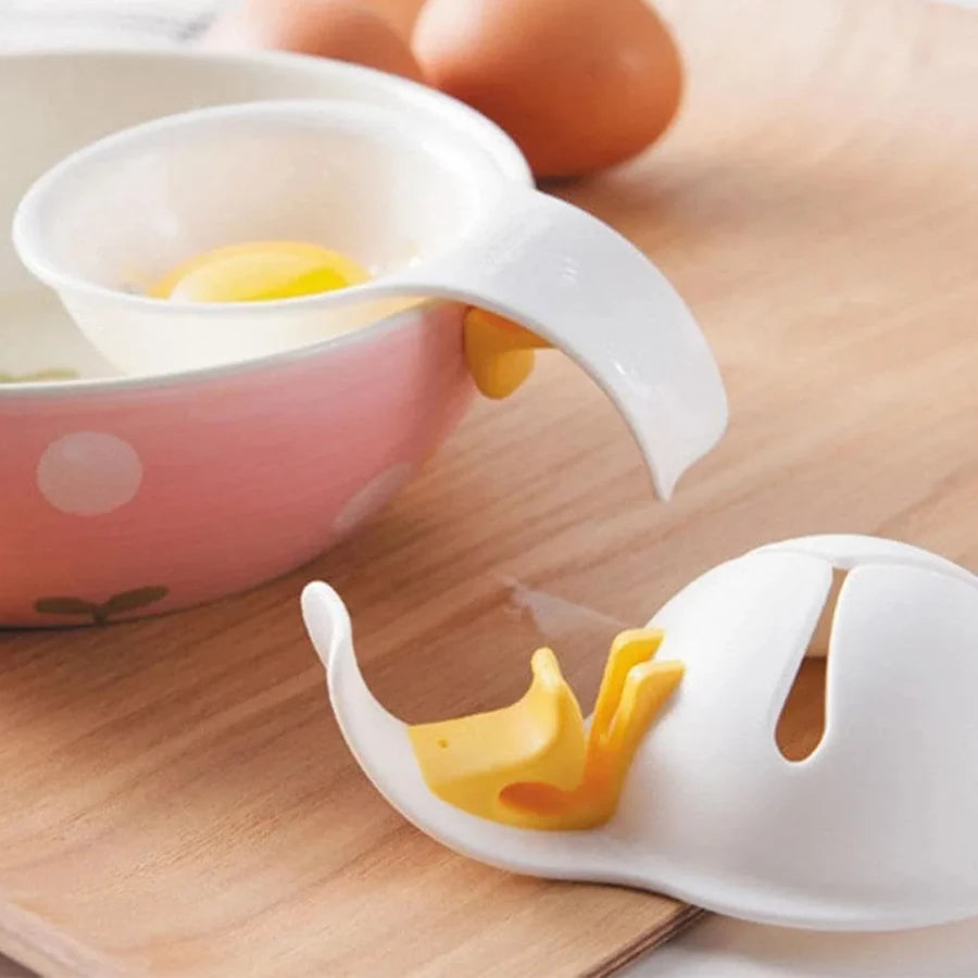 1pc Egg Yolk Separator Divider Rack White Plastic