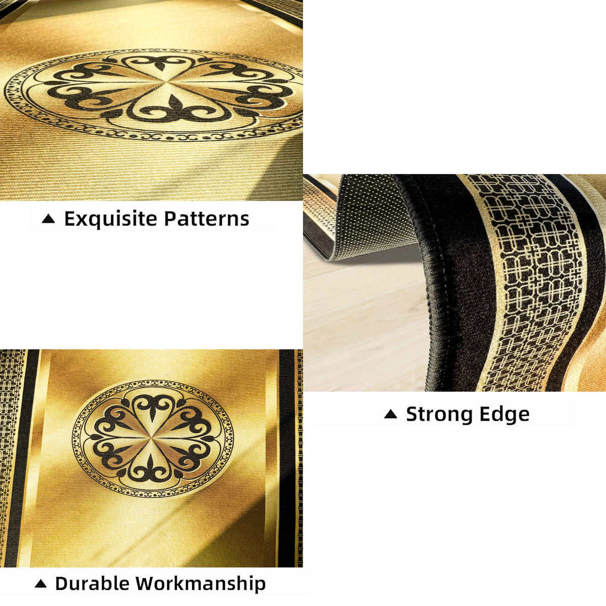 Golden Long Corridor Carpet Luxury European Decoration Hallway