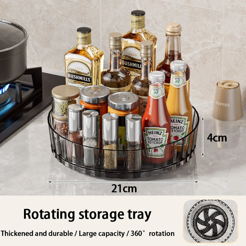 Rotating Spice Rack Kitchens Multi-Functional Storage Tray