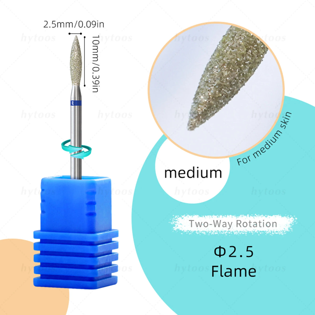 Hytoos Flame Cuticle Clean Diamond Nail Drill Bits