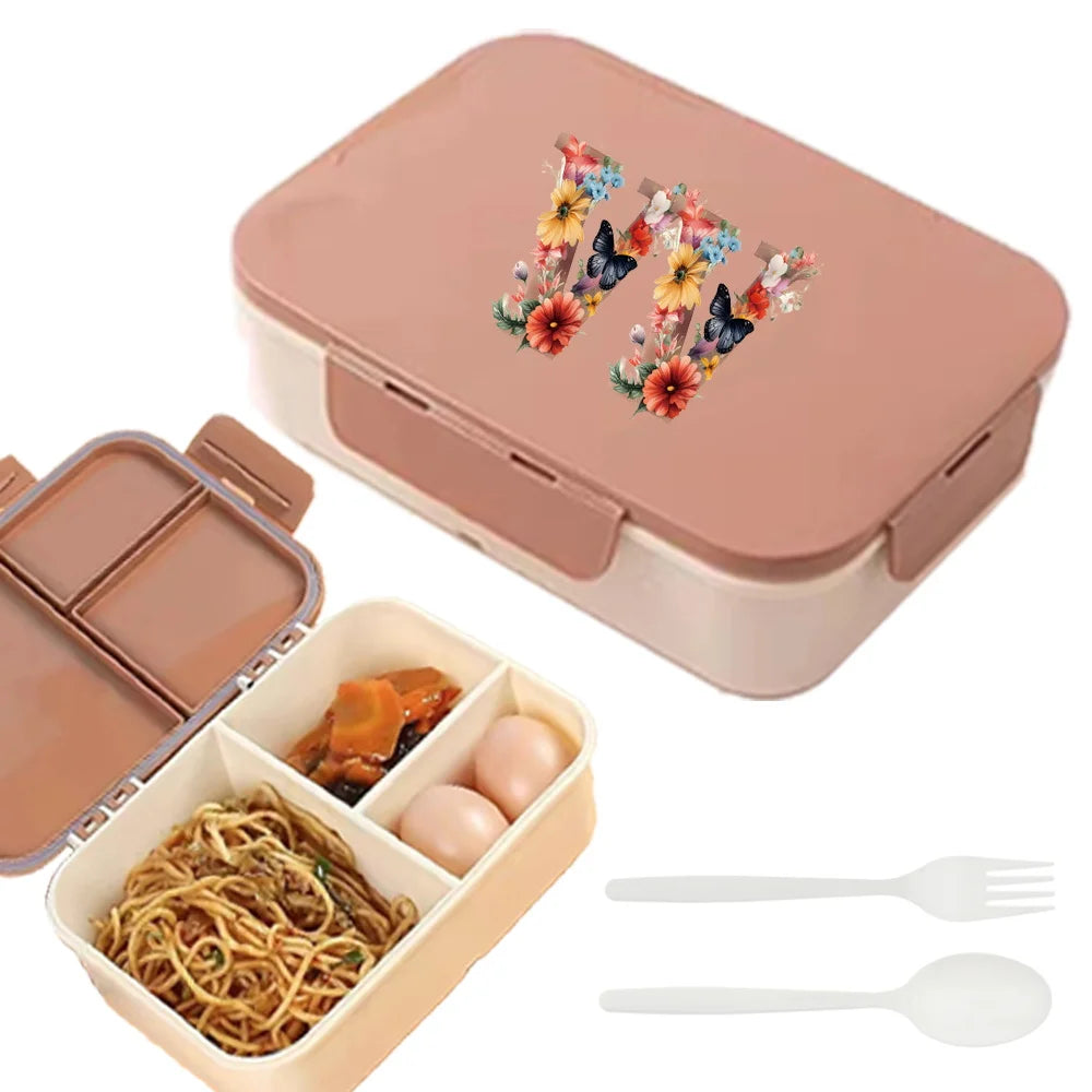 Flip Lid Compartment Lunch Box Food Organizer Case