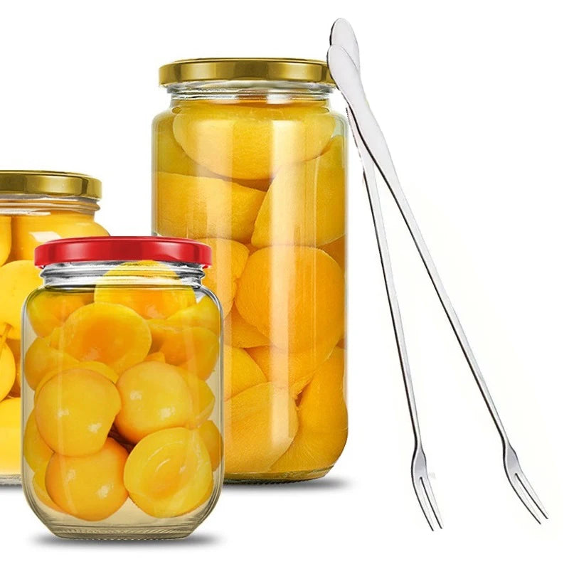 2pcs Stainless Steel Long Handle Pickle Fork Spoon