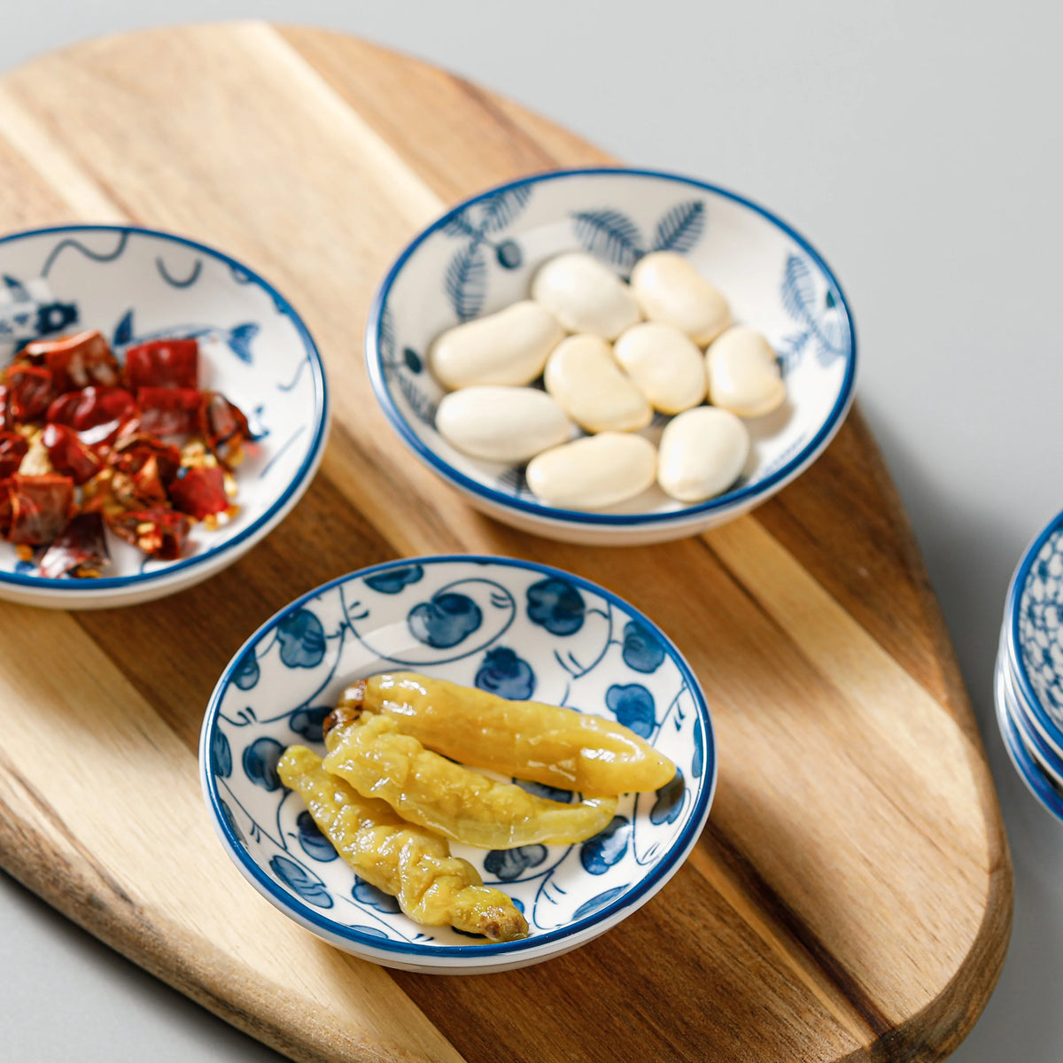 6pcs Mini Ceramic Sauce Dish Plate Retro Chinese