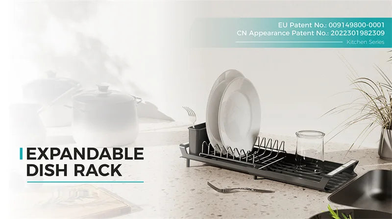 1pcs Expandable Small Dish Organizer Shelf Drying Counter