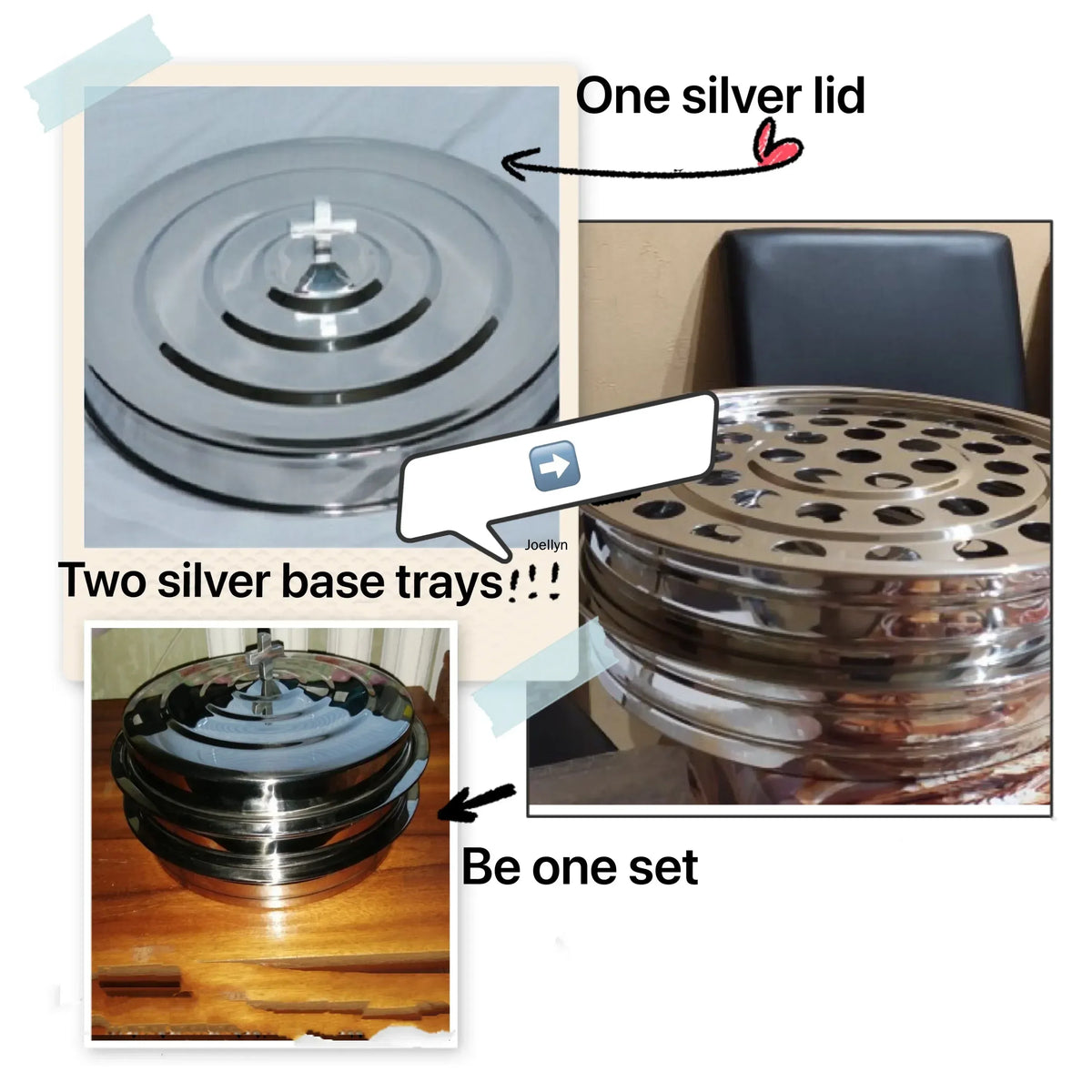 Stainless Steel Communion Tray Round Base - Two