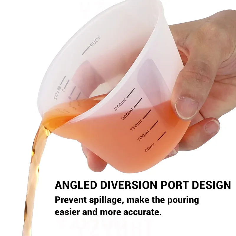 500ml & 250ml Large Silicone Measuring Cups Resin
