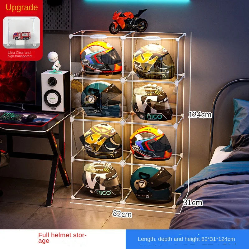 High Face Value Motorcycle Helmet Dustproof Storage Rack