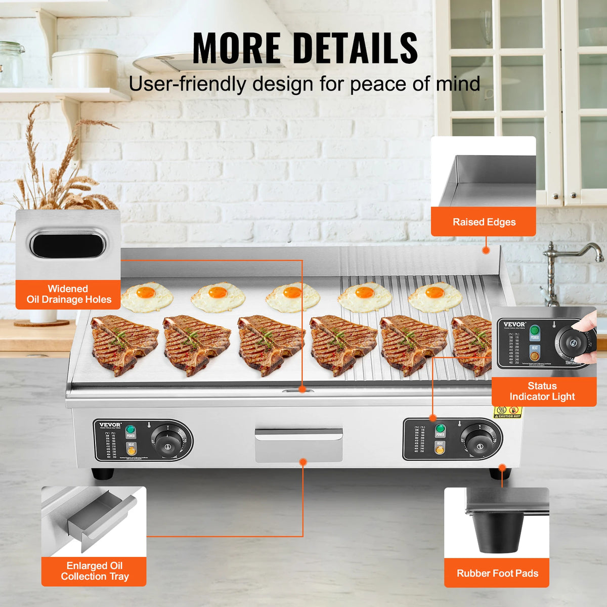 Succebuy 22/30 Inch Commercial Electric Griddle Countertop