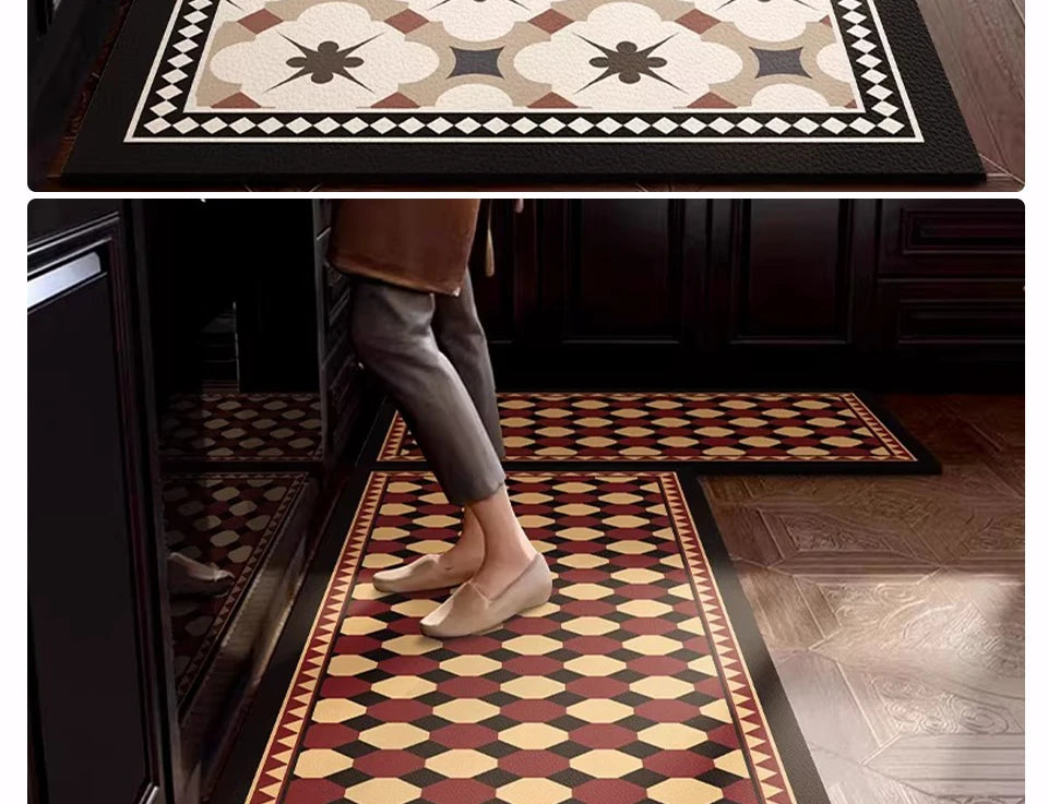 Floor Mat Long Rug Waterproof Non-Slip Pvc Leather