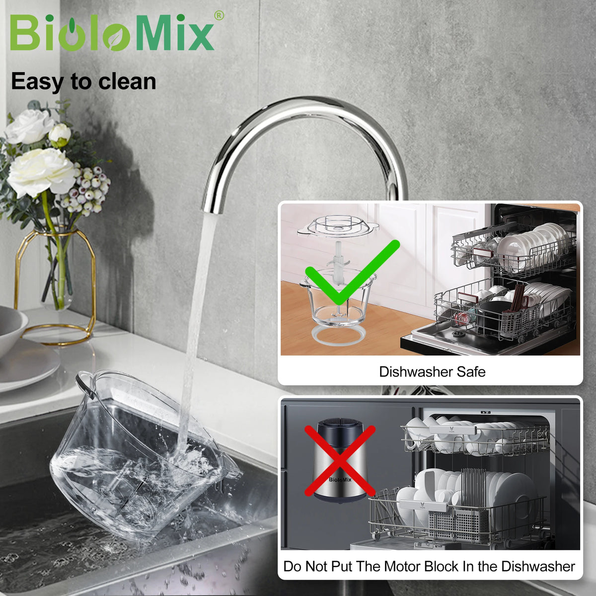 Biolomix 8l Glass Bowl Food Processor Chopper Two