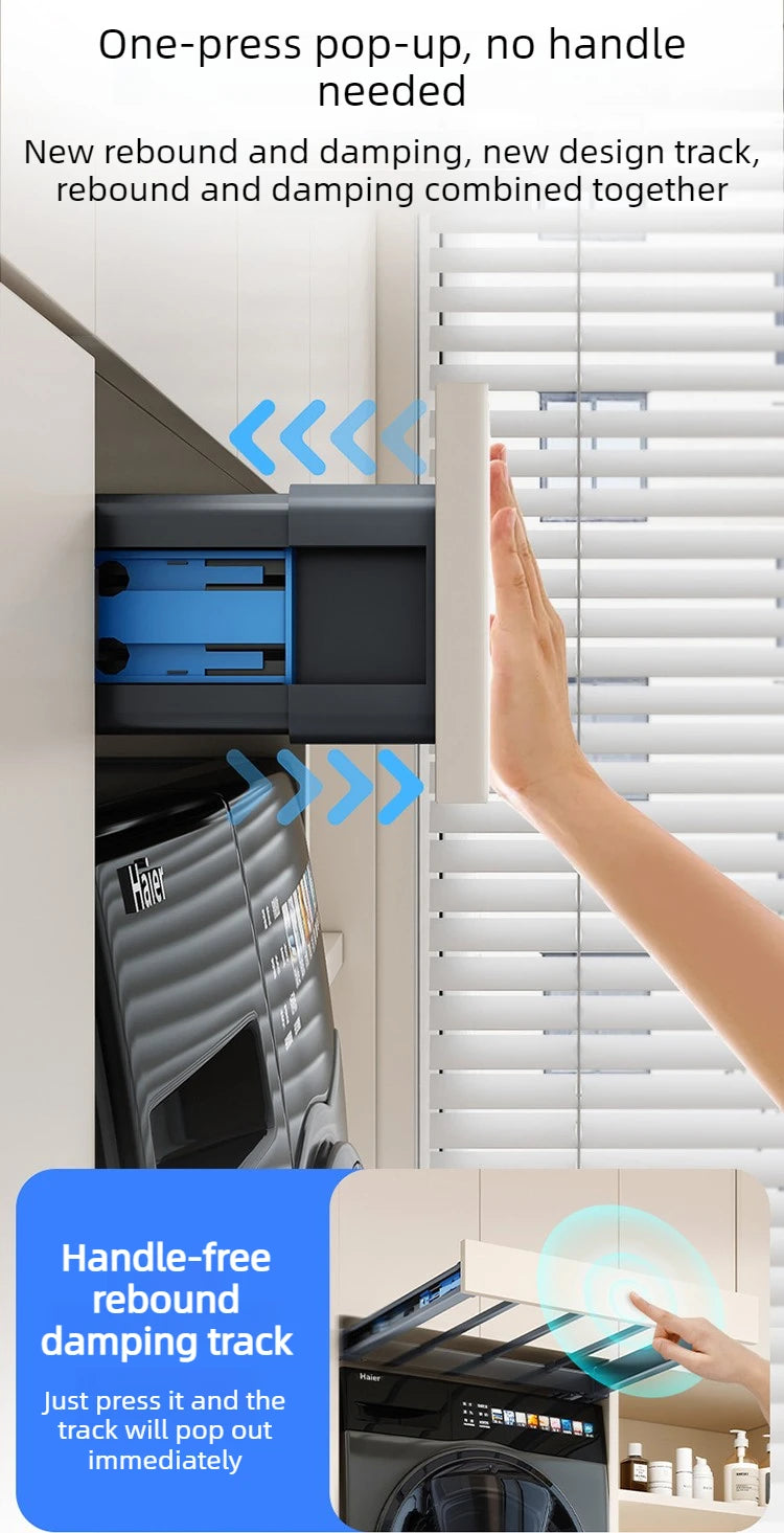 Retractable Pull-Out Clothes Drying Rack Adjustable Rebound