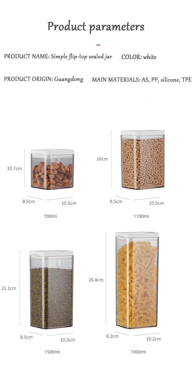 Opening Lid Sealed Jar Transparent Body Food Grade