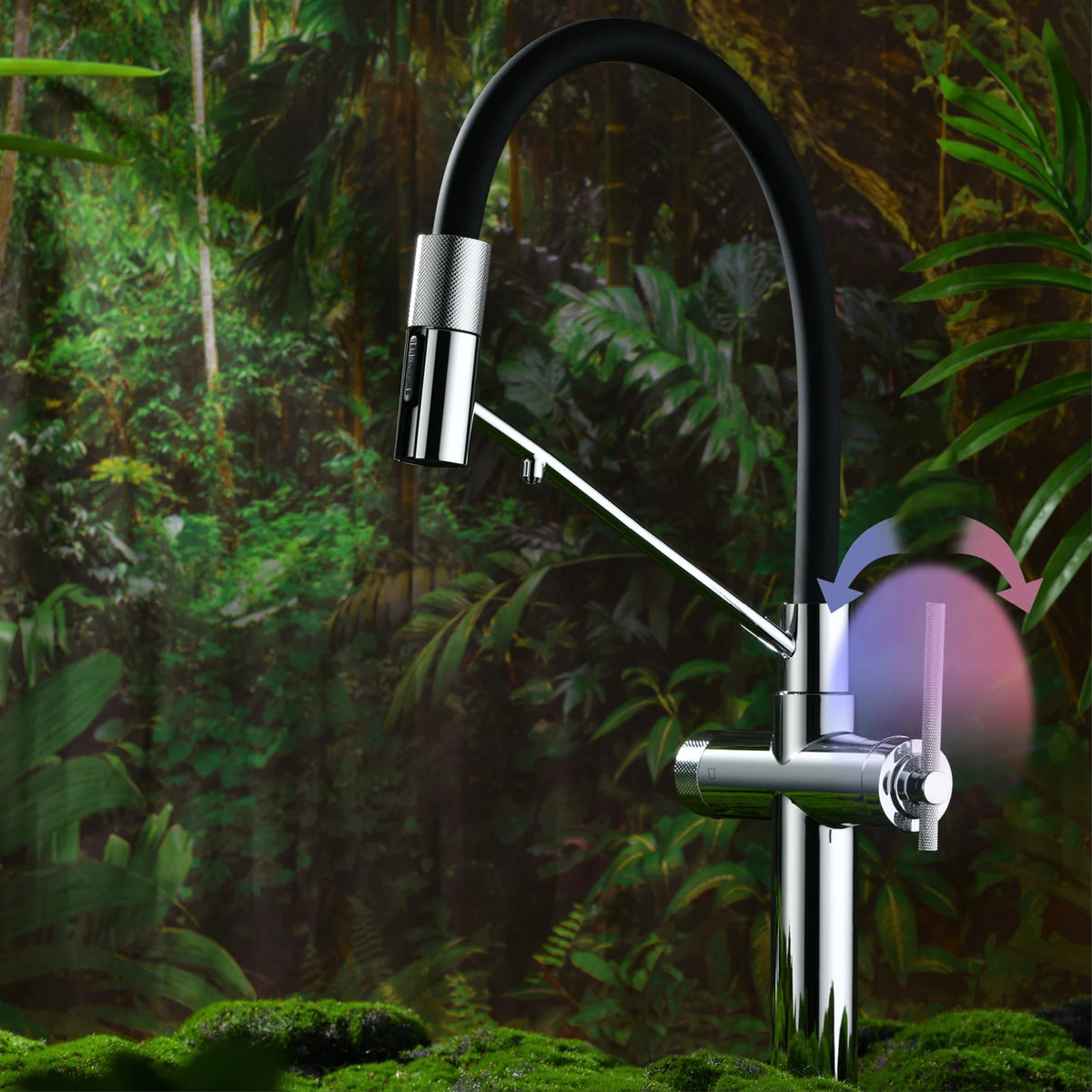 Aitana Brushed Rose Gold Pull-Out Faucet Luxury Drinking