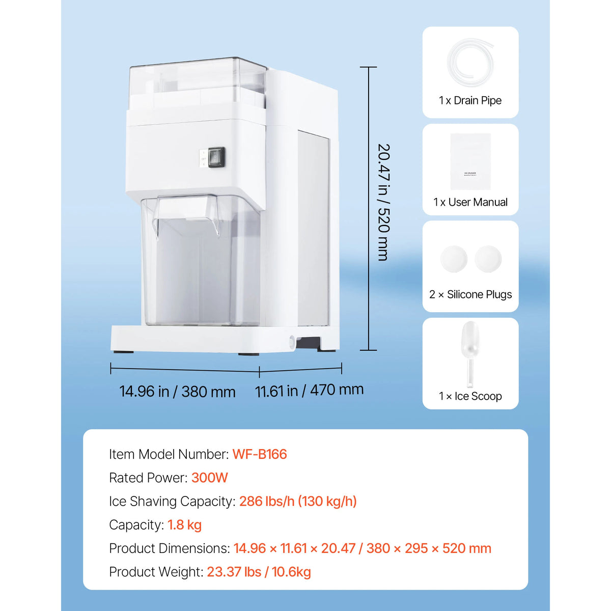 Succebuy 8l Commercial Ice Shaver Machine Electric Snow