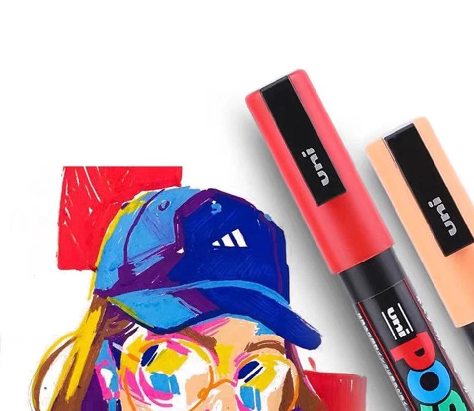 Uni Posca Markers Colors Pc-1m/3m/5m Acrylic Gift Box