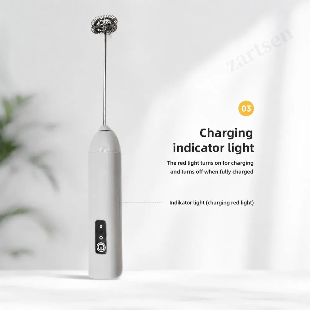 Electric Milk Frother Egg Beater Wireless Type-C Charging