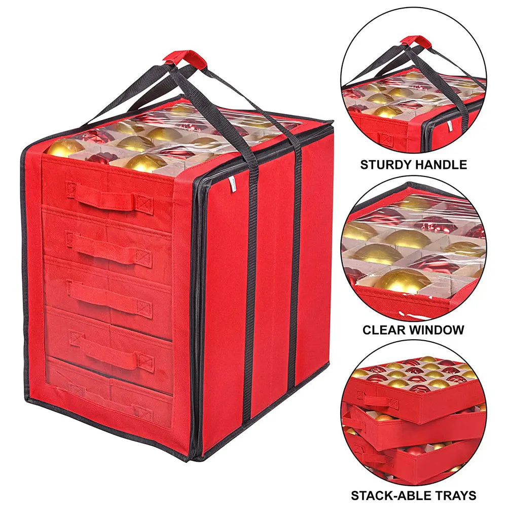 Christmas Ball Ornament Storage Box Layers Store Up