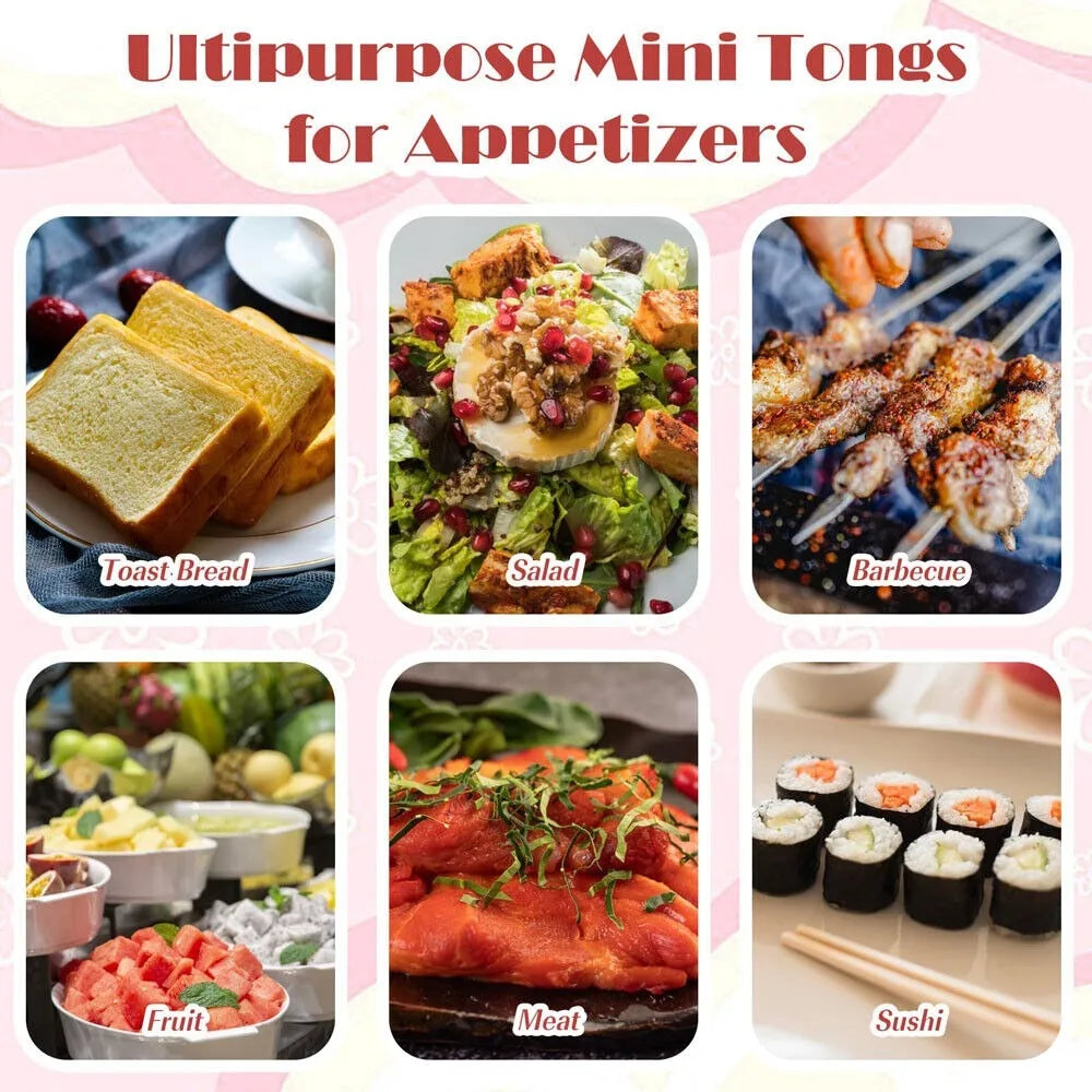 Silicone Food Tongs Long Handle Mini Silicone Small