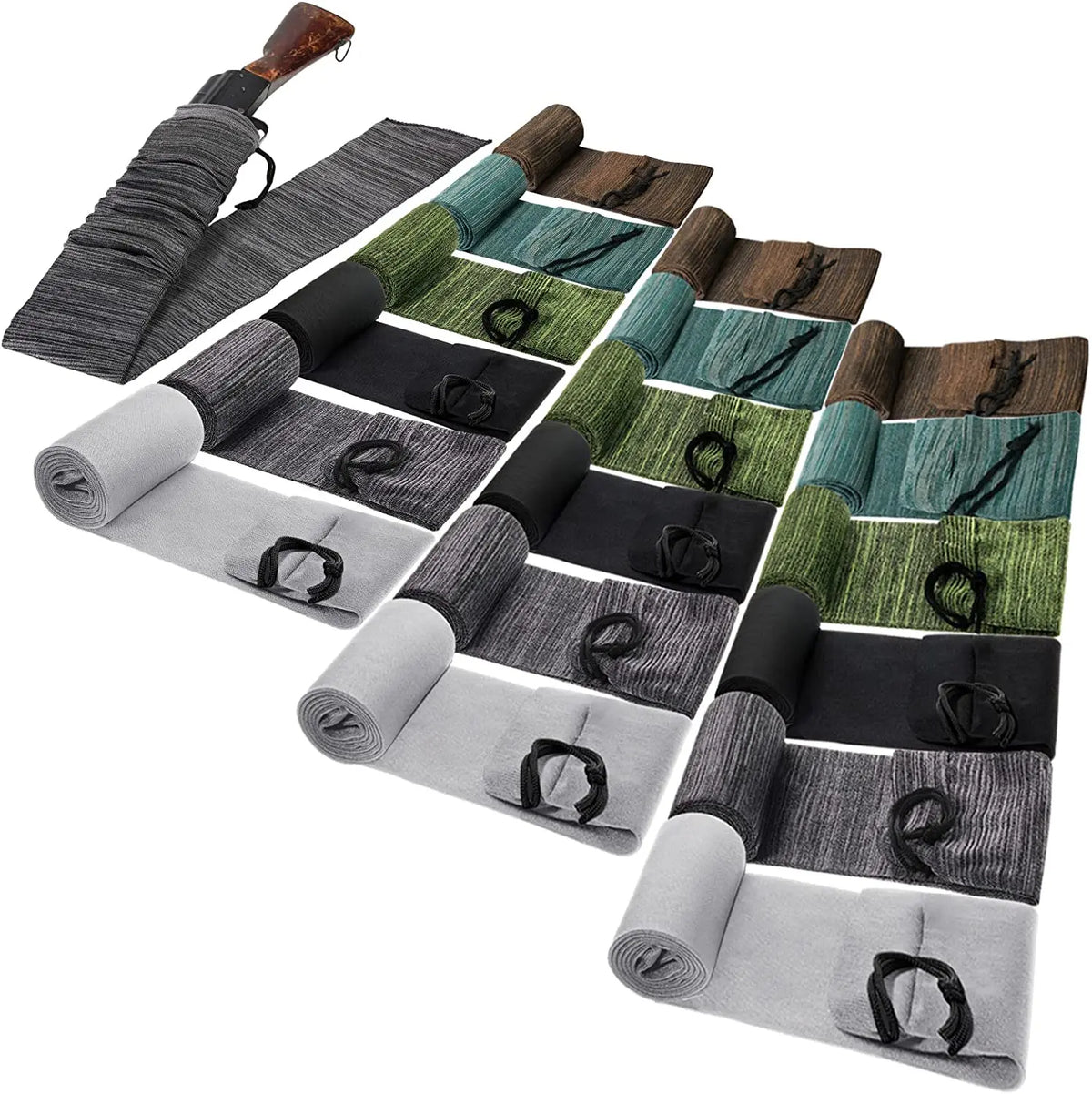 18pcs 55inch Elastic Tactical Storage Bag Dustproof Knitted
