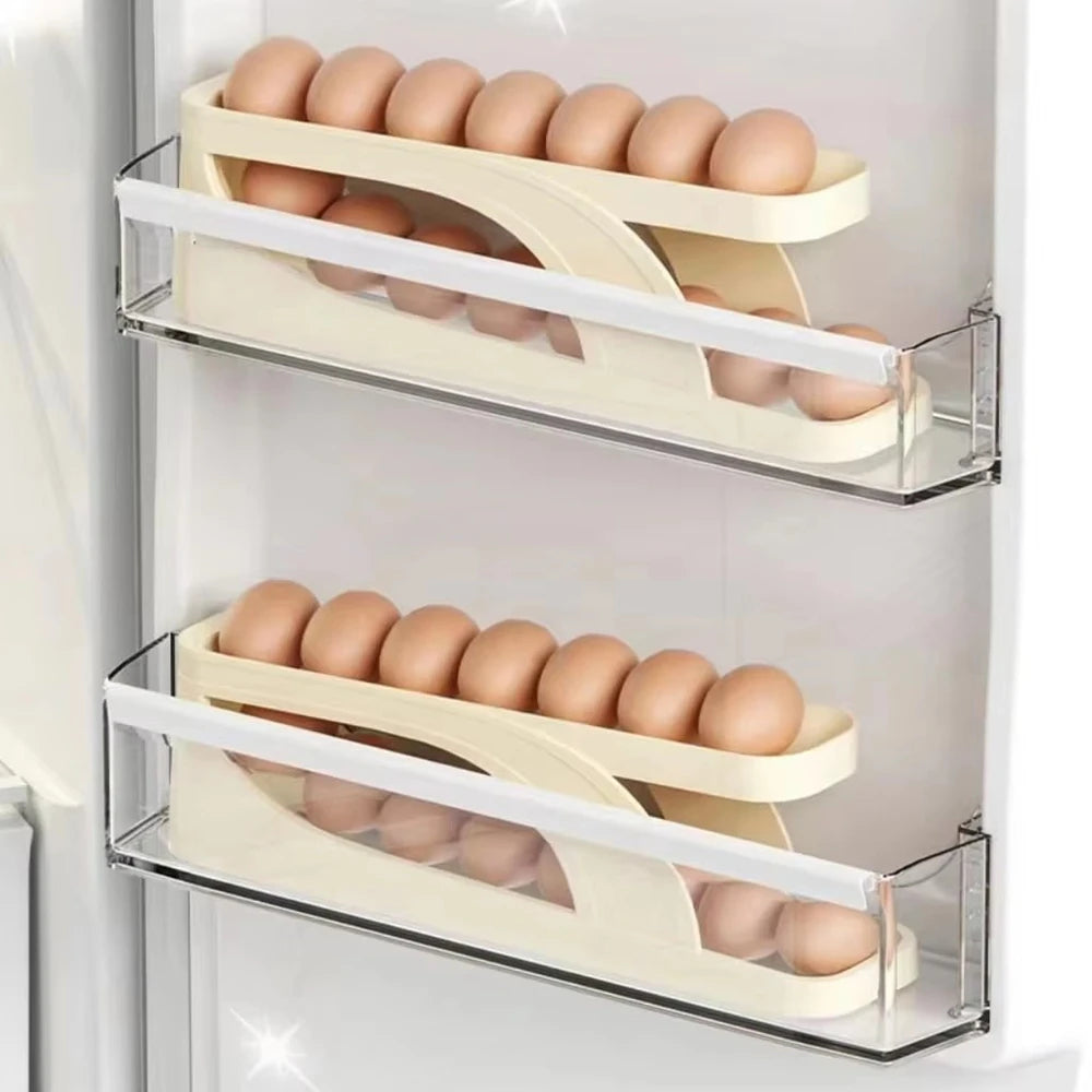 Automatic Rolling Double-Layer Egg Dispenser Egg Holder Dispenser
