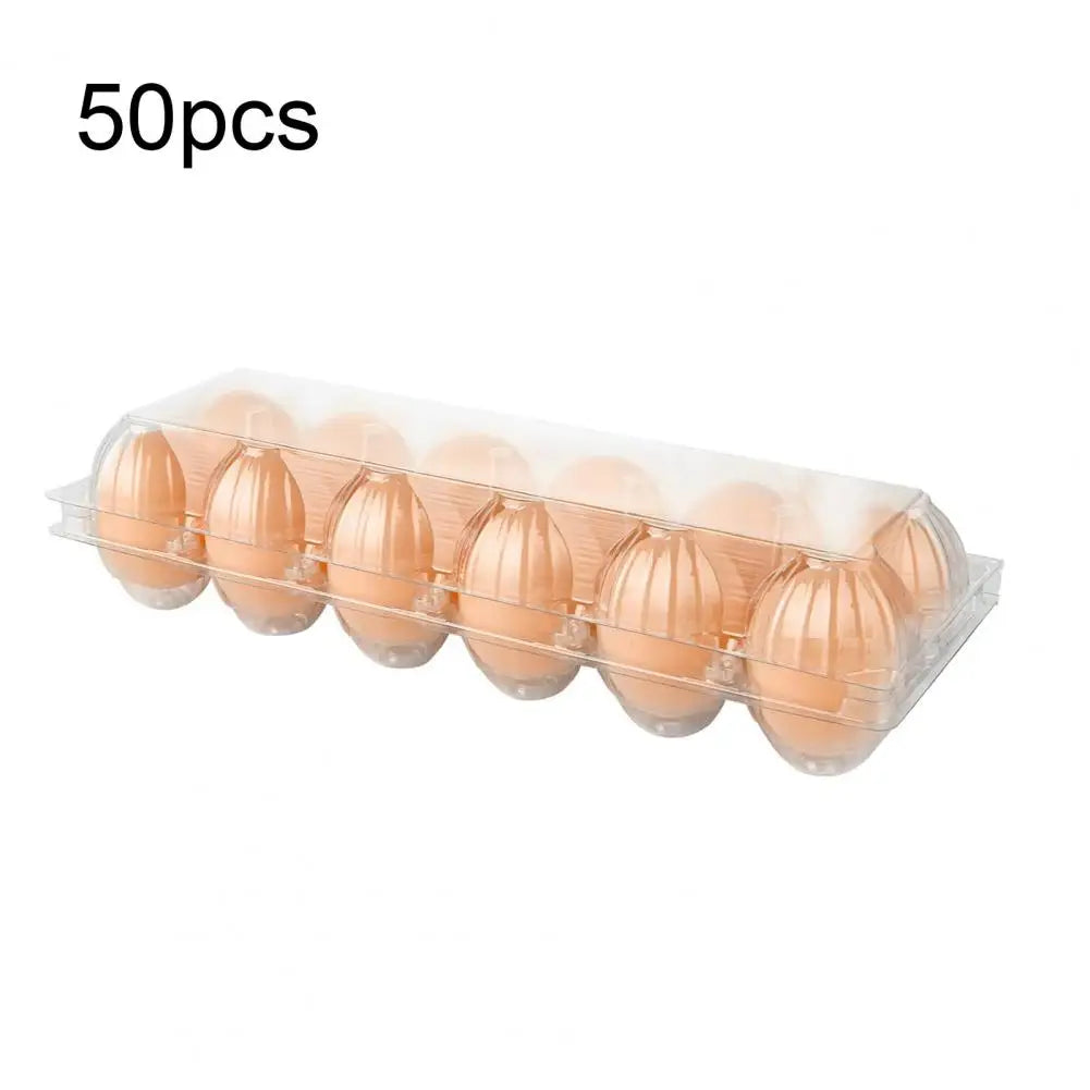 50pcs Egg Holder Plastic Cartons 12 Count Reusable