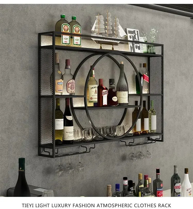 Modern Wall Mount Wine Rack Holder Glass Storage