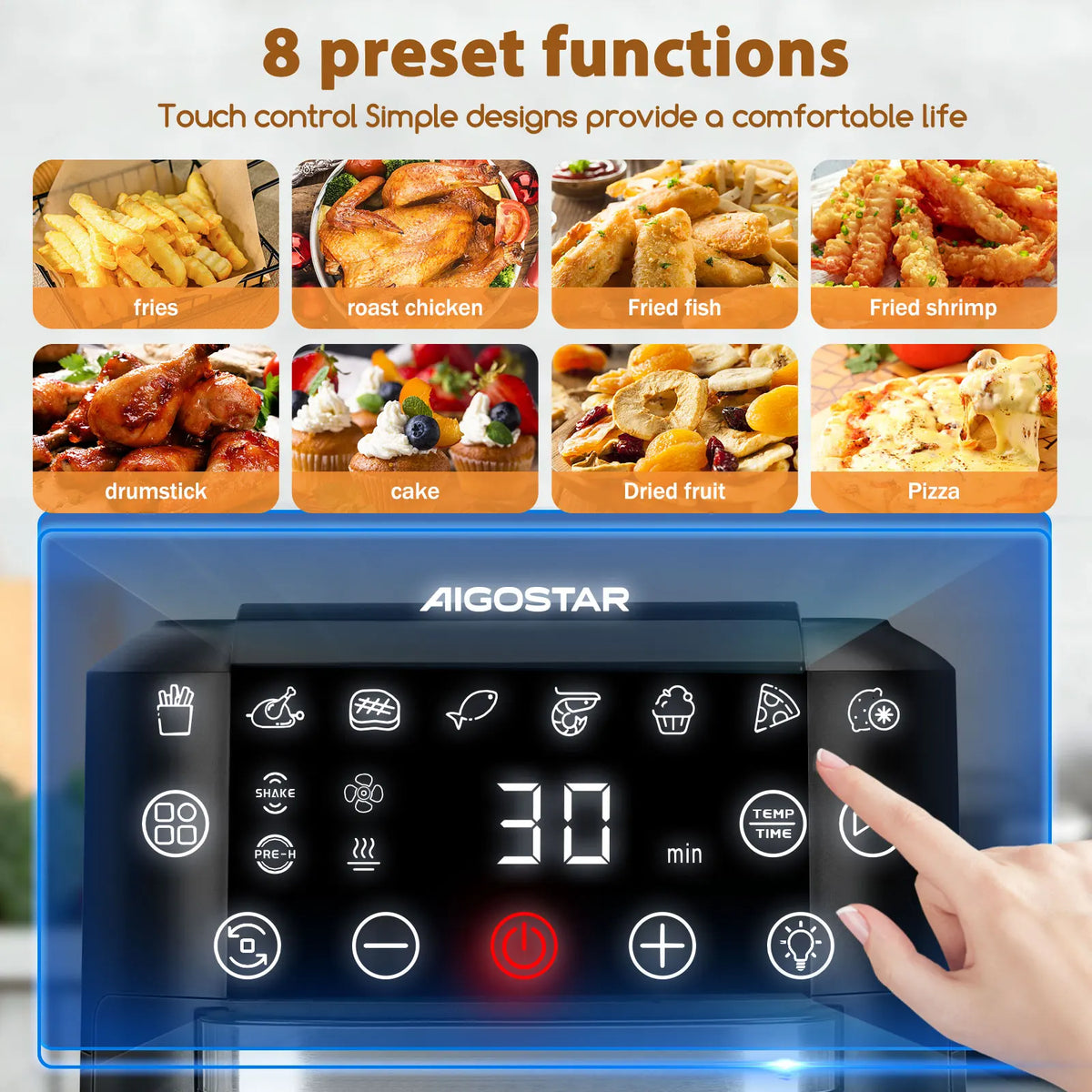 Aigostar Owen 12 Litre Air Fryer 1700w Led