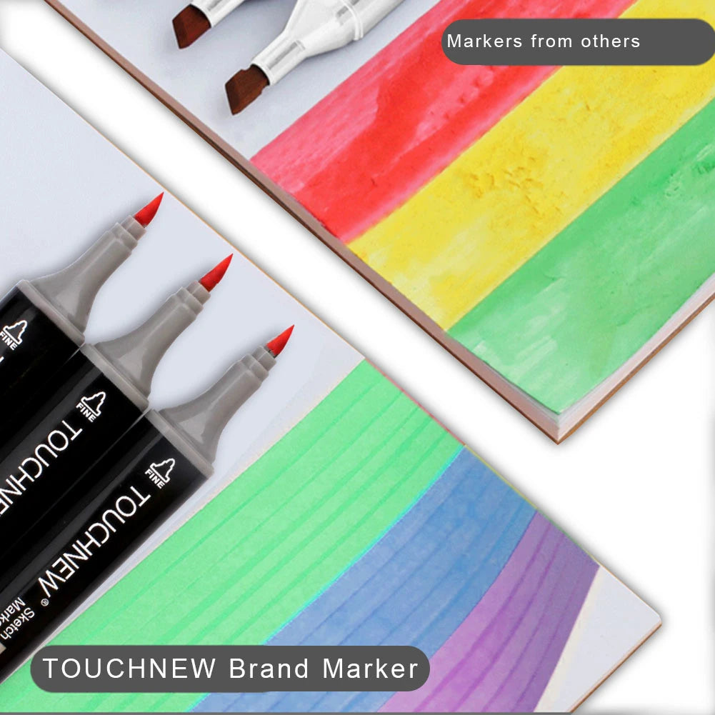 Alcohol Marker Pens - 36/60/80/168 Colors Soft Brush