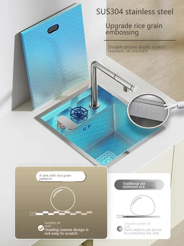 Stainless Steel Mini Hidden Sink Balcony Bar Apartment