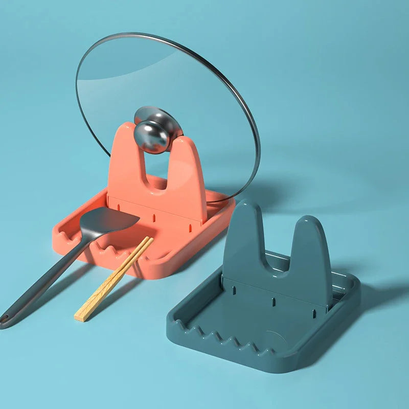 Foldable Pot Lid Rack Plastic Spoon Holder Fork