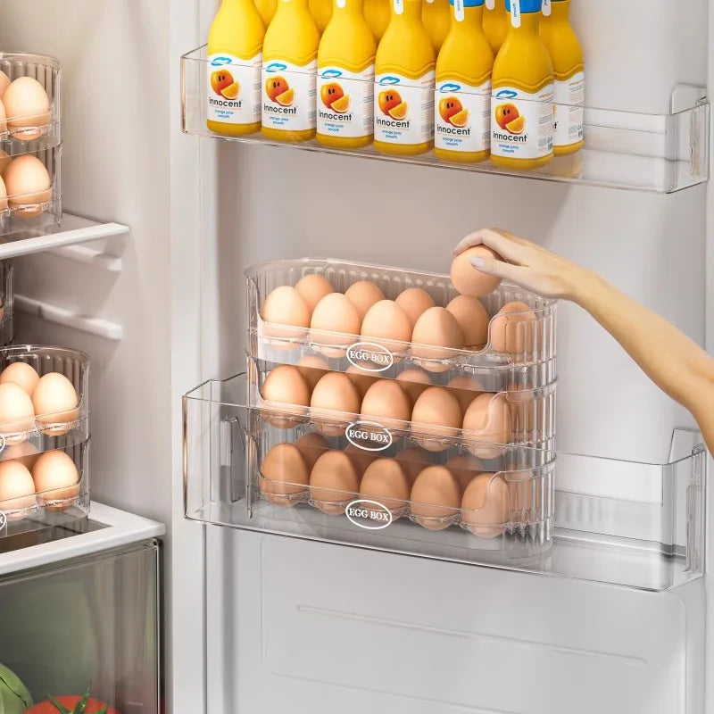 1/2/3pcs Space-Saving Egg Organizer Container Desk Organizer 10
