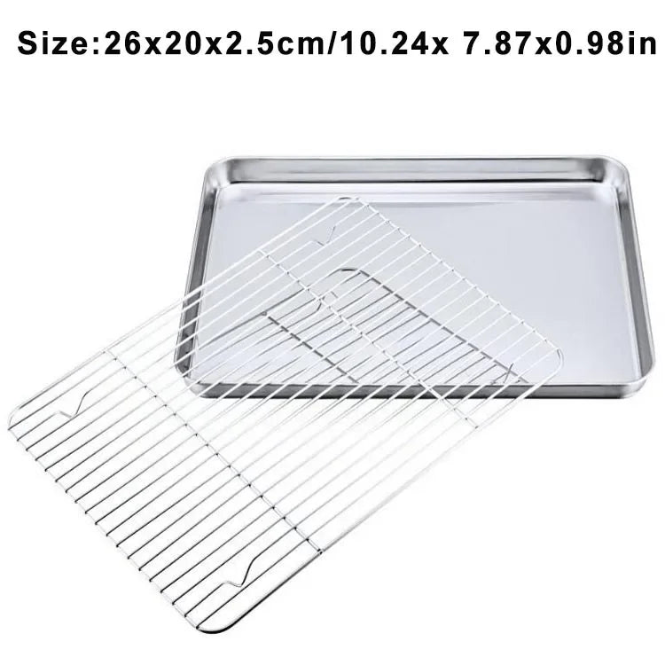 Rectangular Stainless Steel Grill Cookie Baking Pan Removable