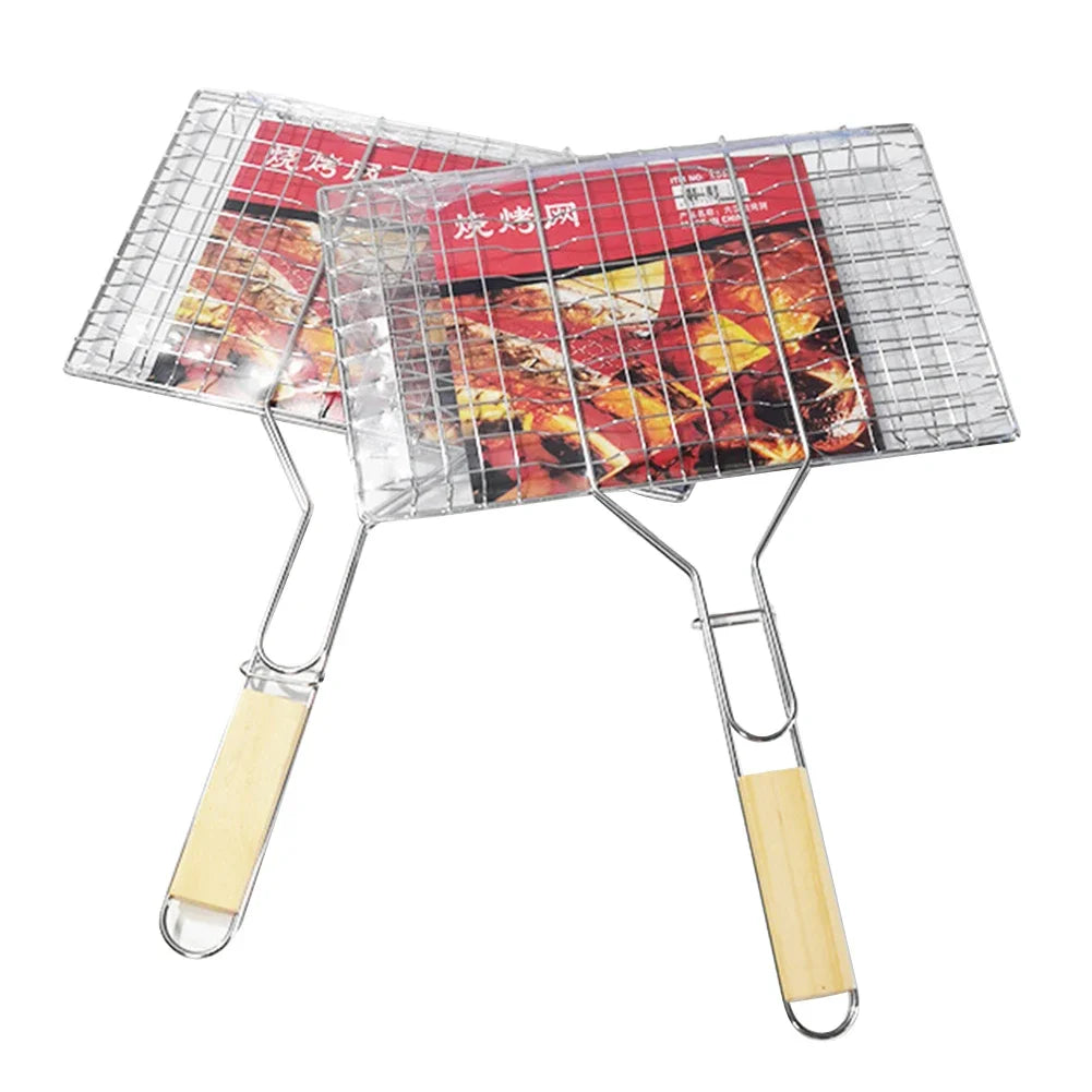 Folding Outdoor Camping Stainless Steel Bbq Rack Removable