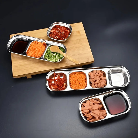 1pc Thickened 304 Stainless Steel Sauce Dish Small