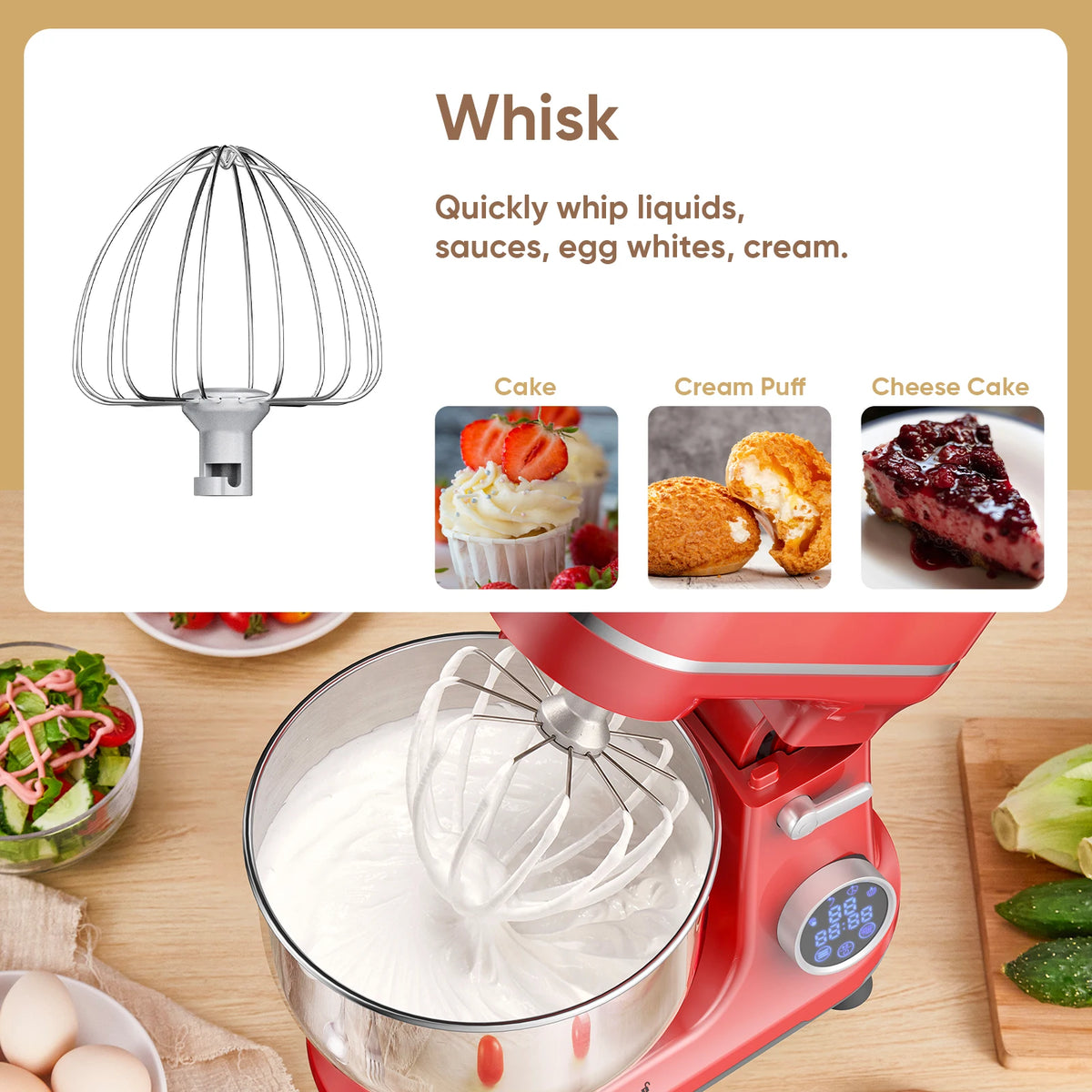Biolomix Food Stand Mixer 1200w 11-Speeds Dc Motor
