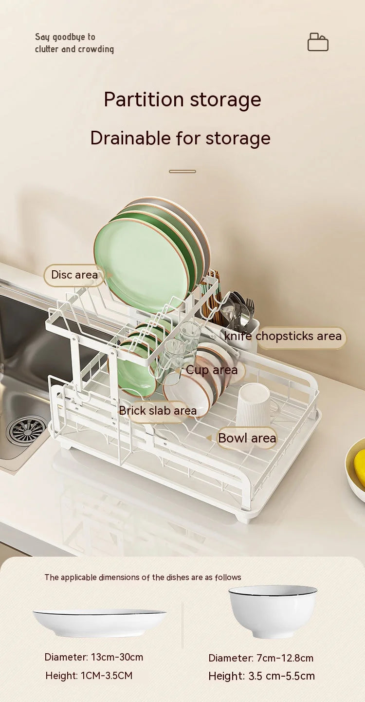 Foldable Dish Drainer Rack Drain Basket - Countertop