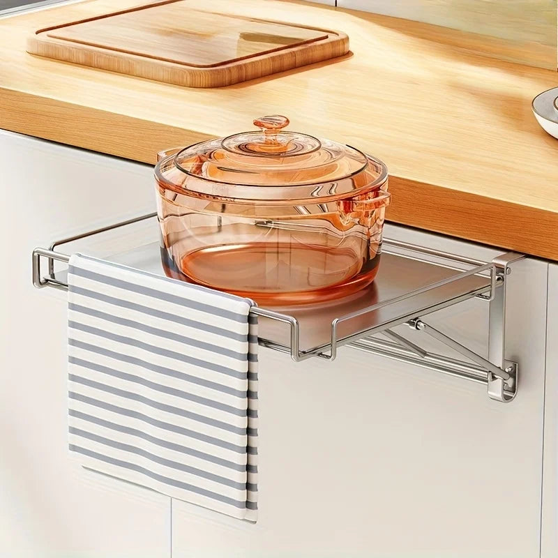Stainless Steel Foldable Countertop Shelf Space Saving Cabinet