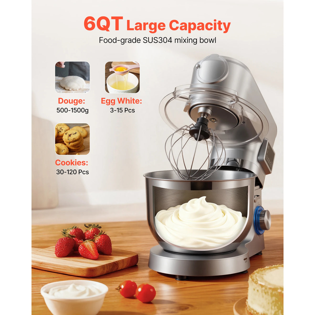 Succebuy 7/6/7 8l Stand Mixe Electric Mixer 1500w