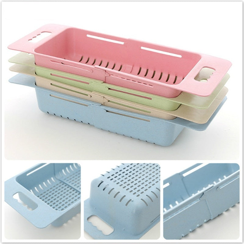 Adjustable Dish Drainer Sink Drain Basket Washing Vegetable