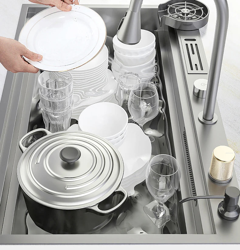 Waterfall Sink Nanometer 304 Stainless Steel Large Slot