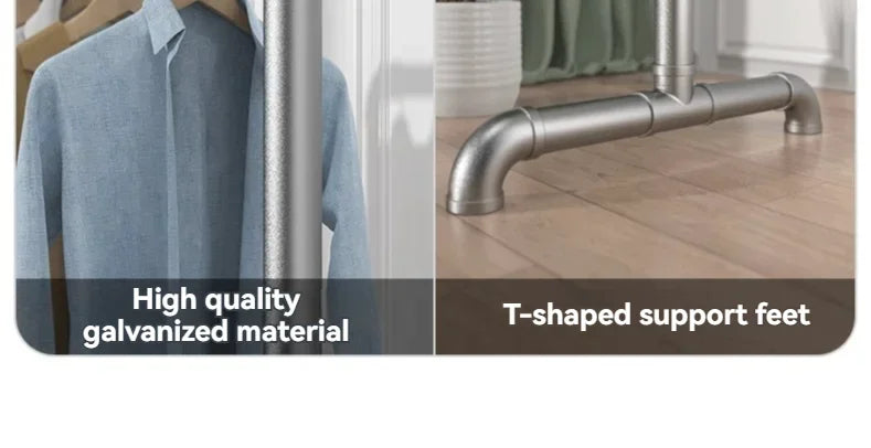 Floor Standing Clothes Rack Bedroom Hanging Clothes Rack