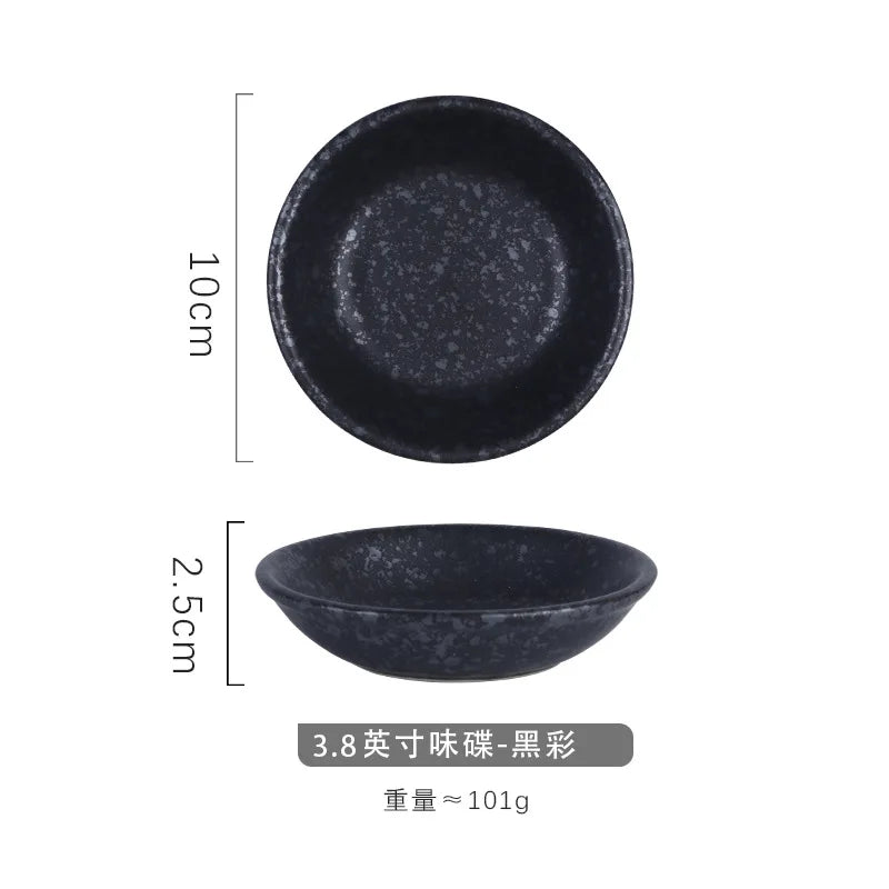Japanese Style Ceramic Small Plate Round Sushi Dipping