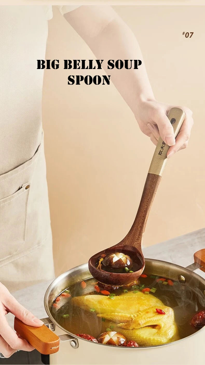 Cooker King Ebony Wood Cooking Non-Stick Pan Spatula